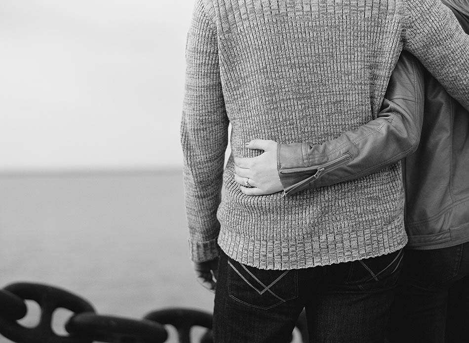 Crisp winter dowtown engagement session with Carlene and Arlo.