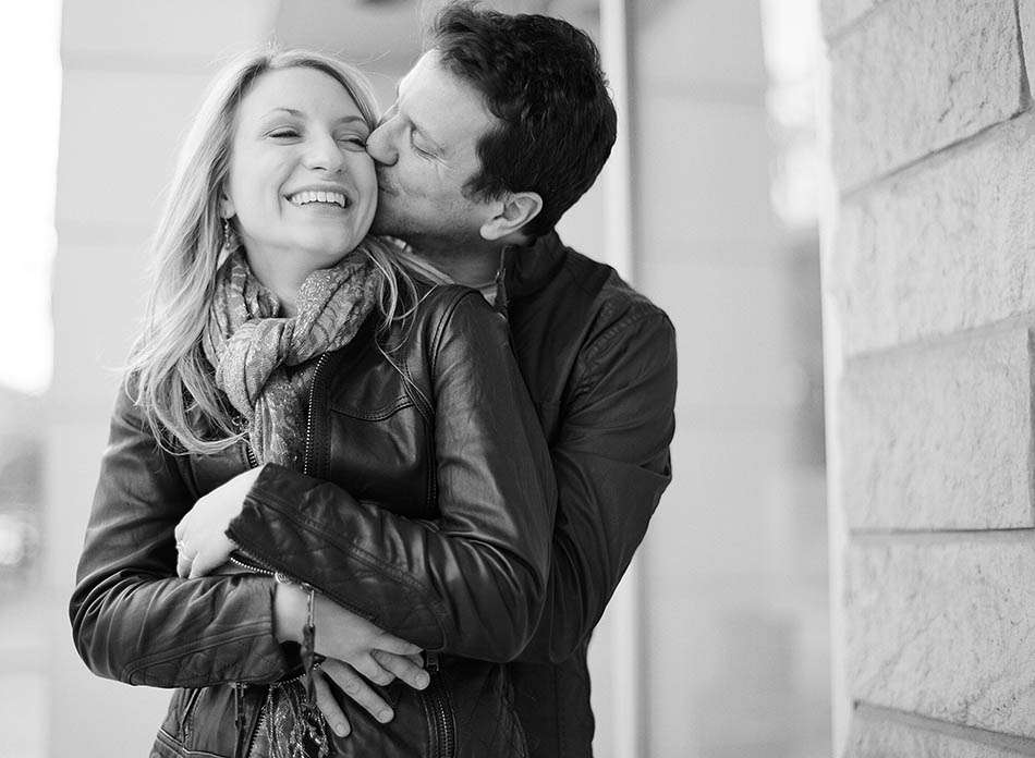 Crisp winter dowtown engagement session with Carlene and Arlo.