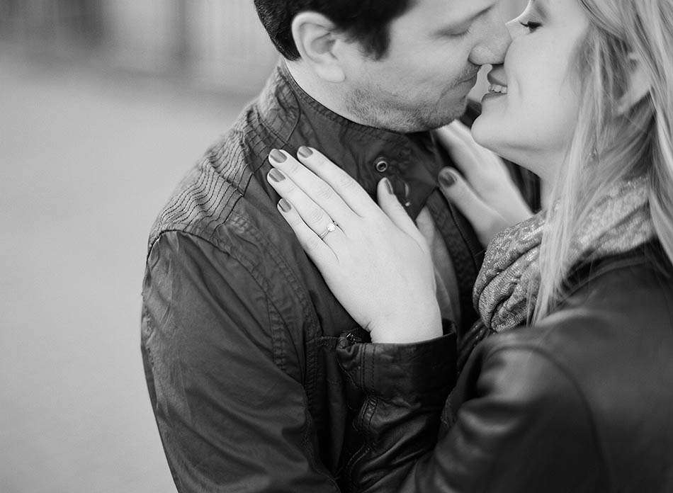 Crisp winter dowtown engagement session with Carlene and Arlo.