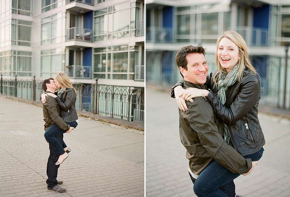 Crisp winter dowtown engagement session with Carlene and Arlo.