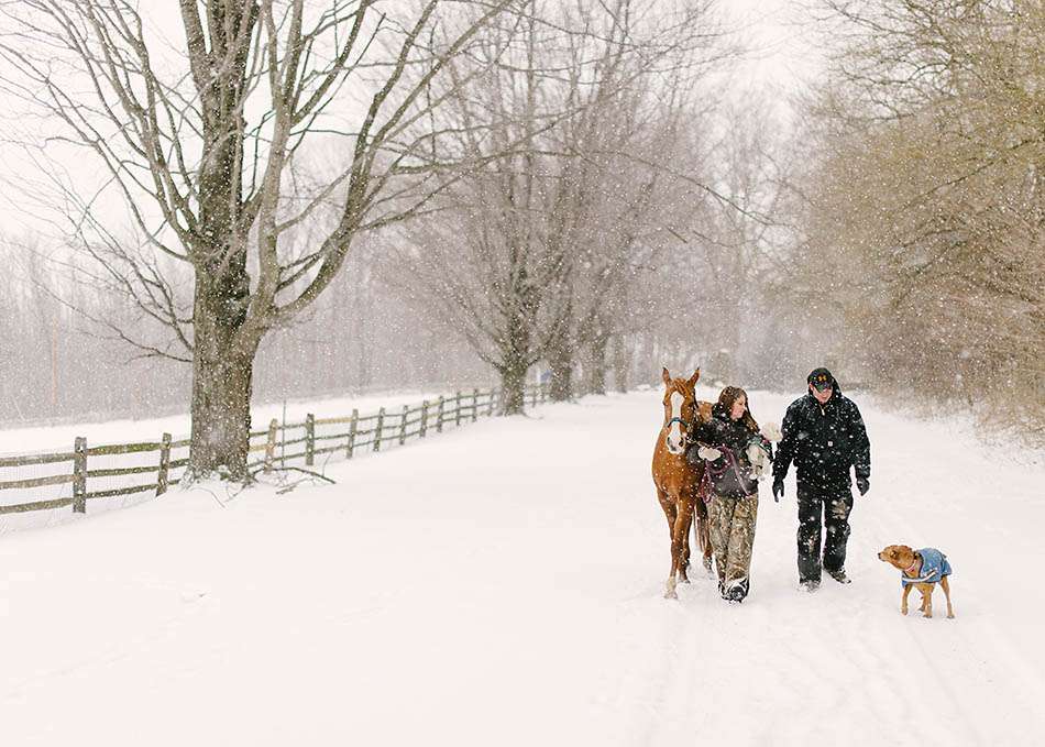 A winter engagement session with Carolyn and Jason in Kirtland Hills