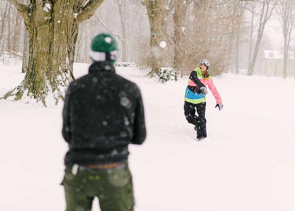 A winter engagement session with Carolyn and Jason in Kirtland Hills