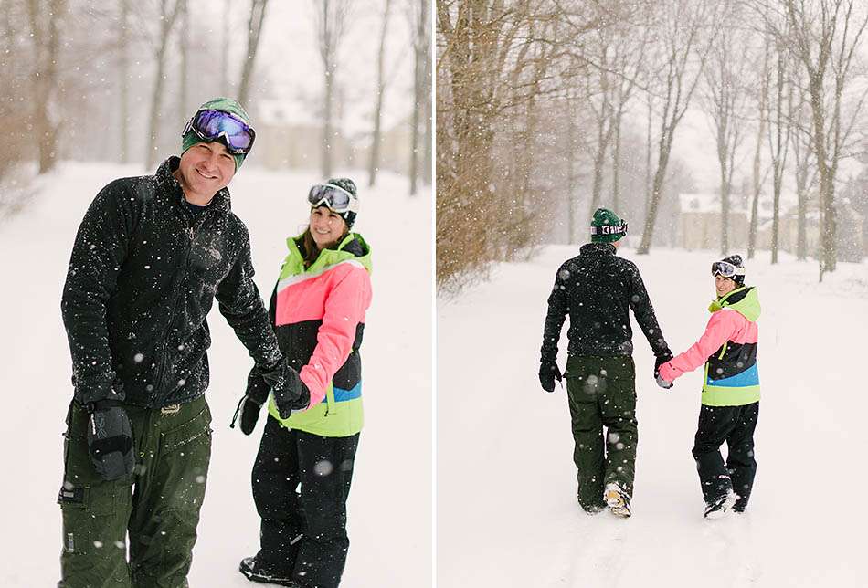 A winter engagement session with Carolyn and Jason in Kirtland Hills