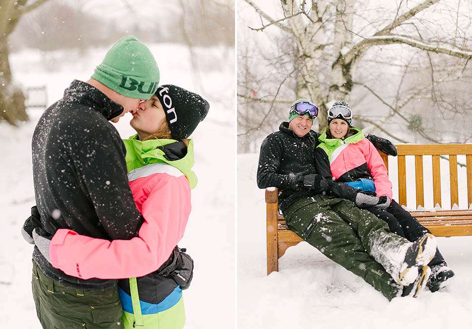 A winter engagement session with Carolyn and Jason in Kirtland Hills