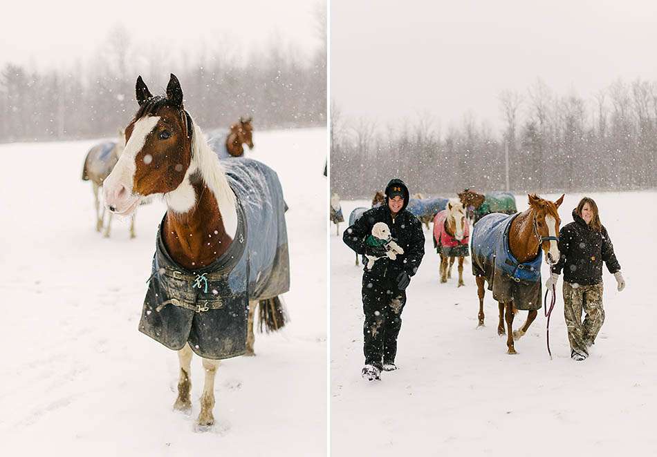 A winter engagement session with Carolyn and Jason in Kirtland Hills