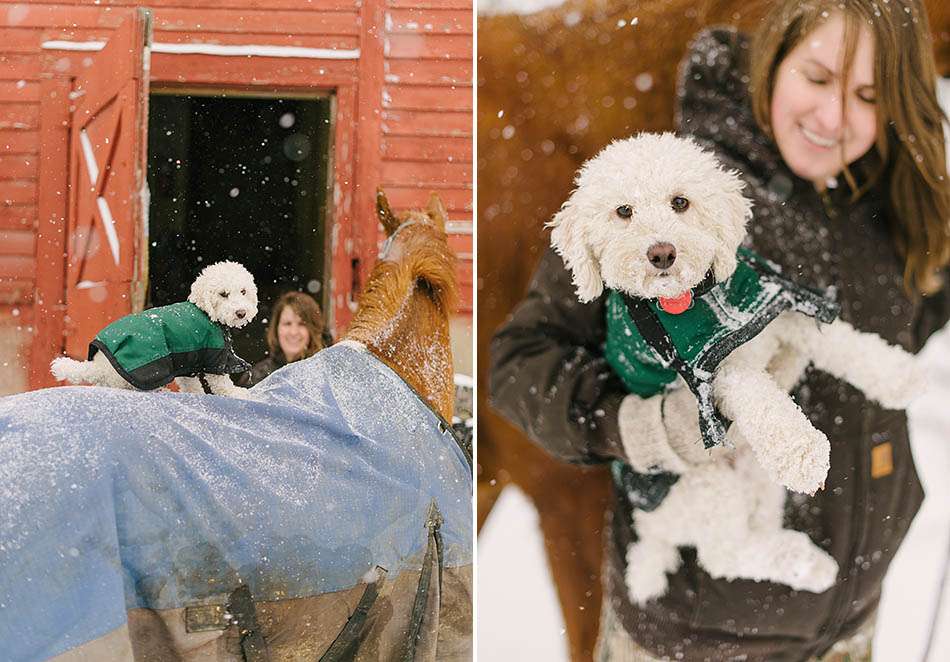 A winter engagement session with Carolyn and Jason in Kirtland Hills