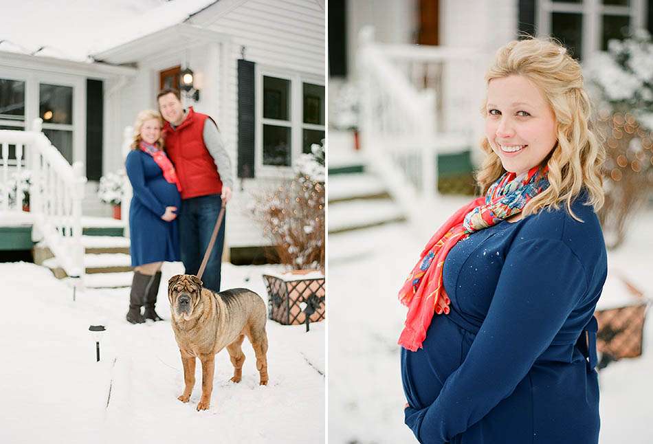 Winter maternity session in Gates Mills with the Valent family
