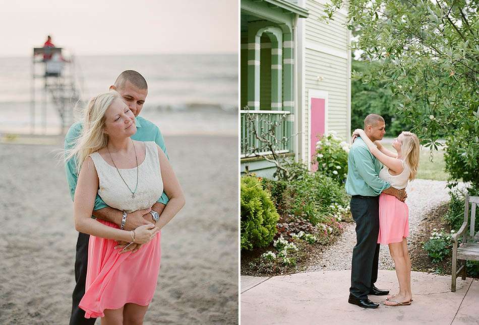 A summer evening engagement session at the Cleveland Museum of Art and Huntington Beach with Yvette and David.