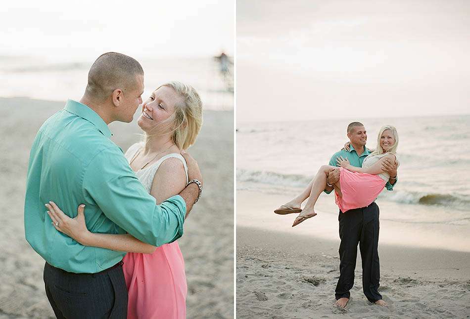 A summer evening engagement session at the Cleveland Museum of Art and Huntington Beach with Yvette and David.