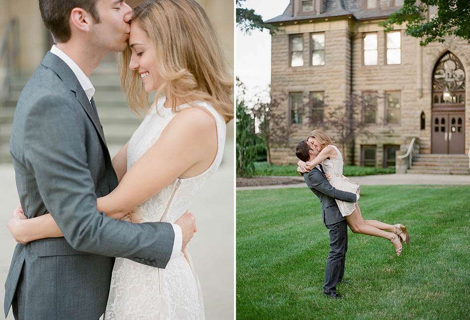 Summer engagement session at Baldwin Wallace University with Leah and Adam