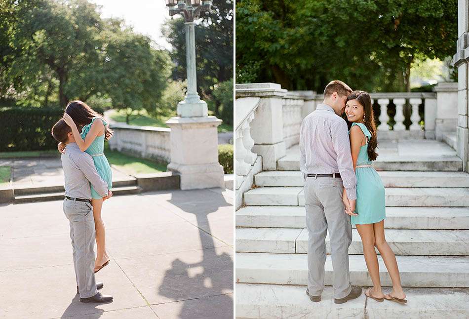 A Cleveland Museum of Art engagement session captured on film with Lauren and Ben