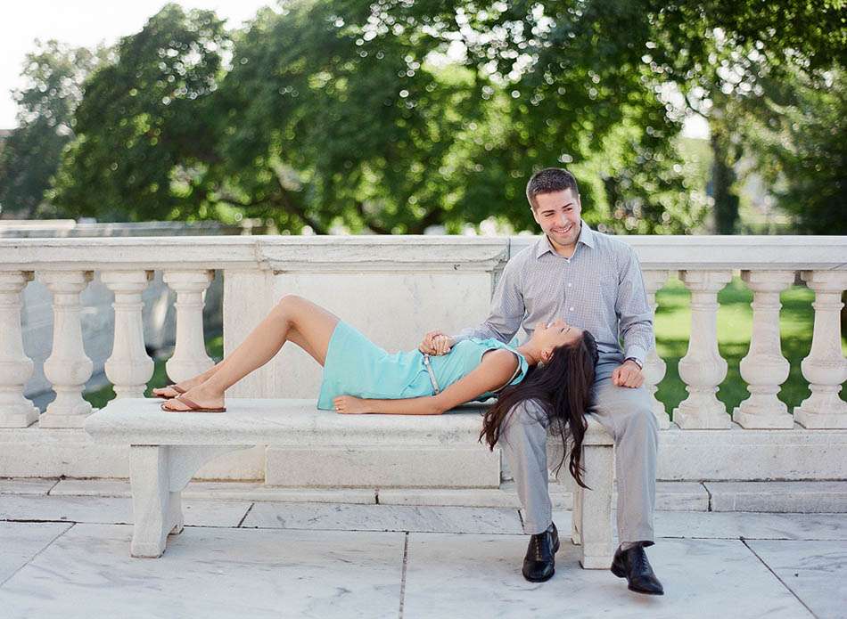 A Cleveland Museum of Art engagement session captured on film with Lauren and Ben
