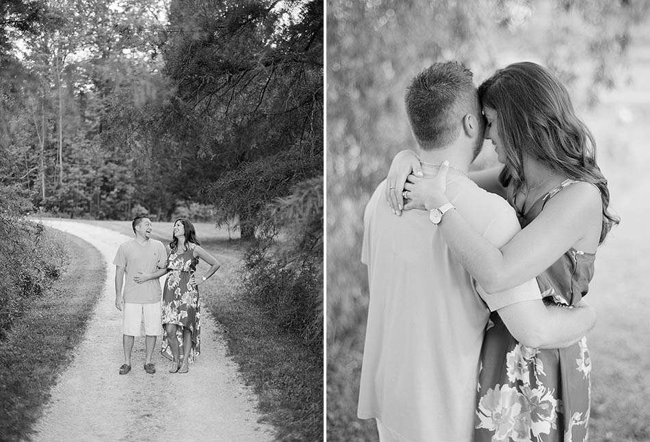 A sunset engagement session at Holden Arboretum captured on film with Lyndsey and Jerry