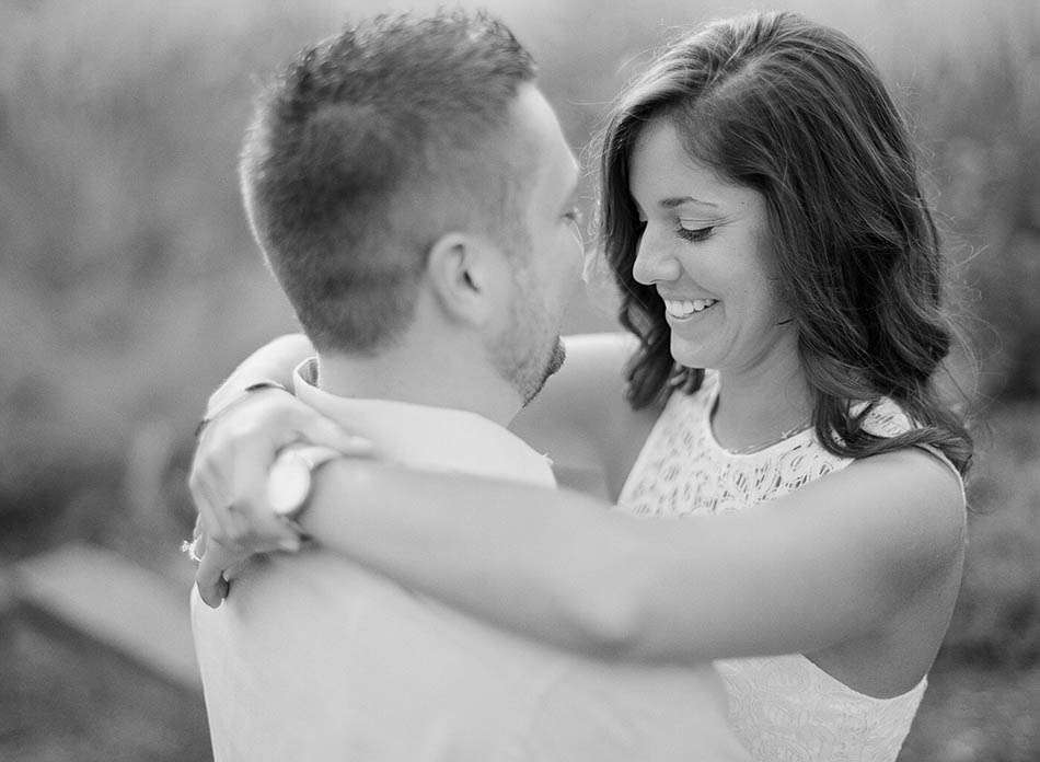 A sunset engagement session at Holden Arboretum captured on film with Lyndsey and Jerry
