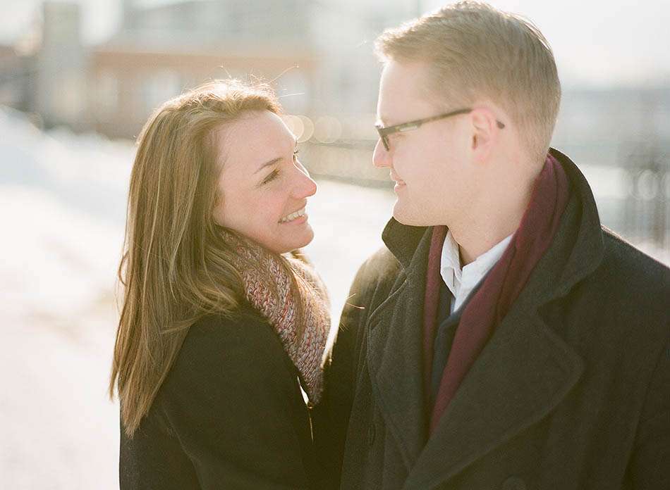 Winter engagement session in downtown Cleveland with JoAnn and Tom