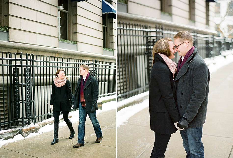 Winter engagement session in downtown Cleveland with JoAnn and Tom