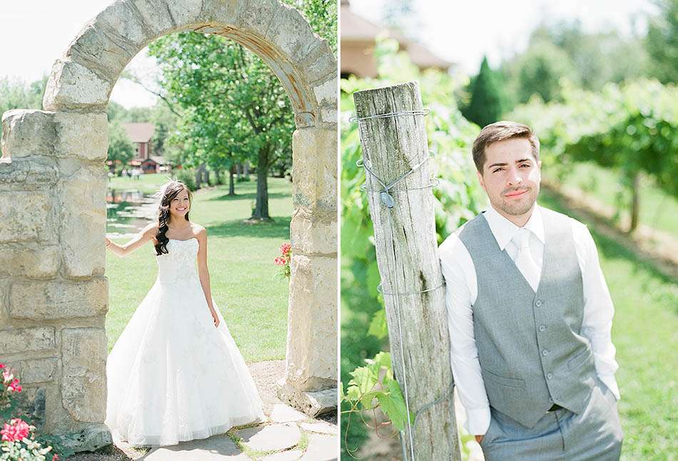 a sunny summer Gervasi Vineyard wedding in Canton, Ohio captured on film by Cleveland wedding photographer Hunter Photographic