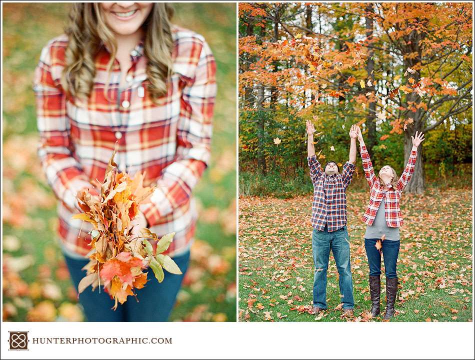 Holden Arboretum autumn engagement session with Megan and Pezh