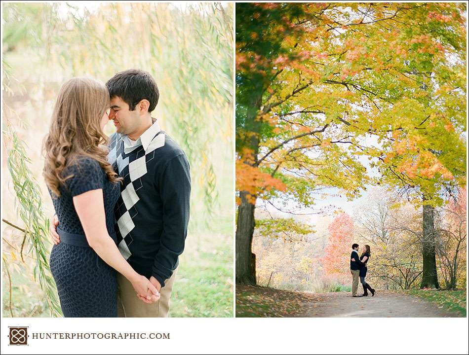 Holden Arboretum autumn engagement session with Megan and Pezh