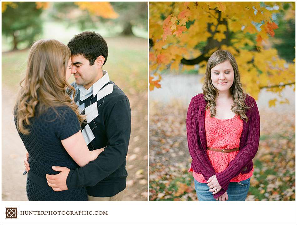 Holden Arboretum autumn engagement session with Megan and Pezh