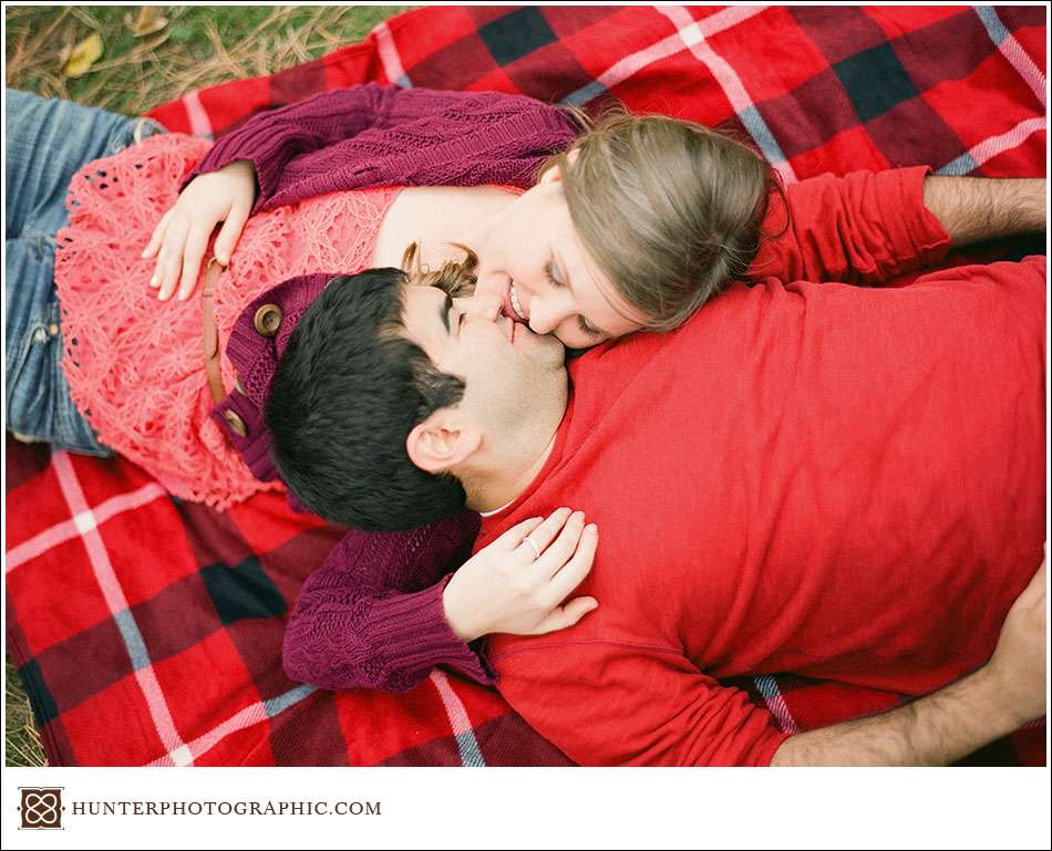 Holden Arboretum autumn engagement session with Megan and Pezh