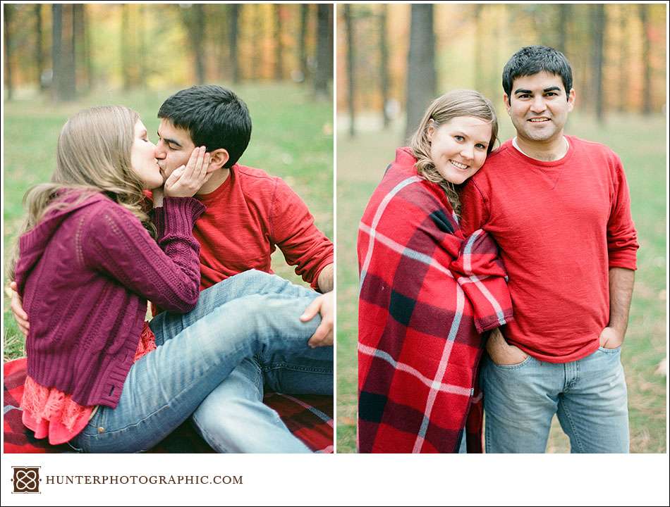 Holden Arboretum autumn engagement session with Megan and Pezh