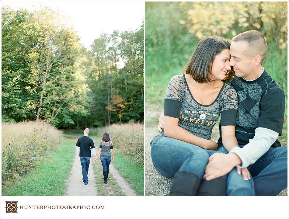 Autumn engagement session in Chagrin Falls with Sara and Ryan