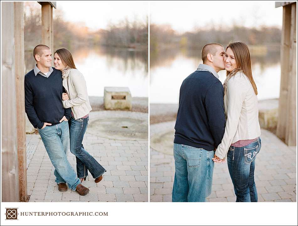 Film engagement session at Baldwin-Wallace University featuring Samantha and Scott