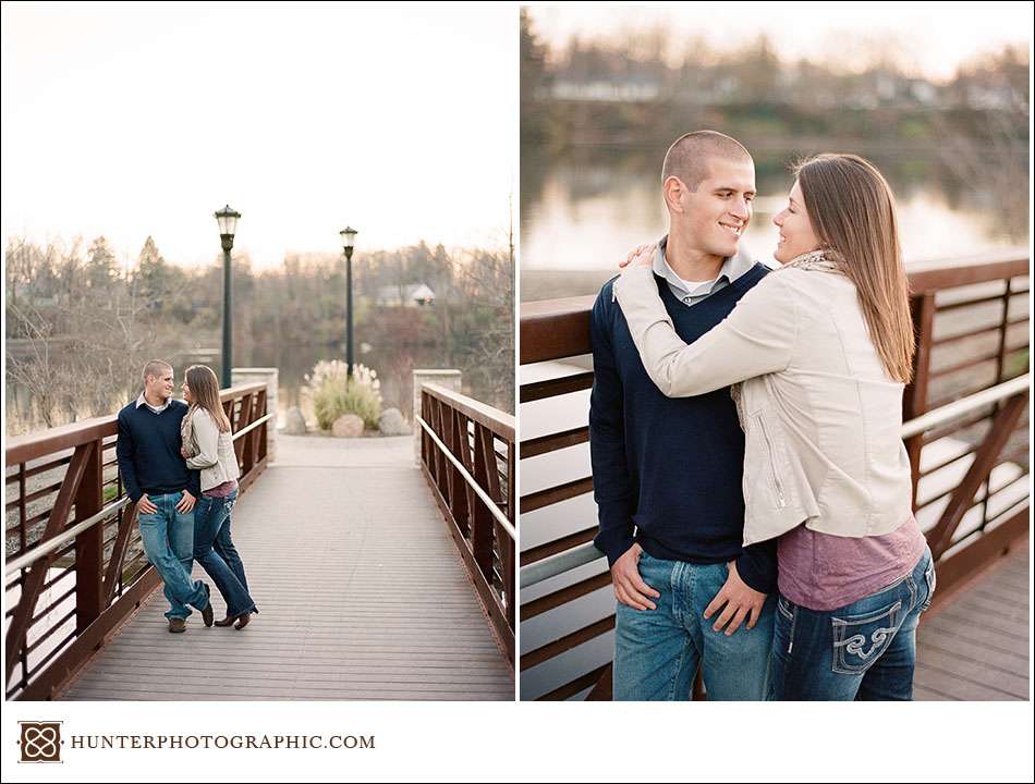Film engagement session at Baldwin-Wallace University featuring Samantha and Scott