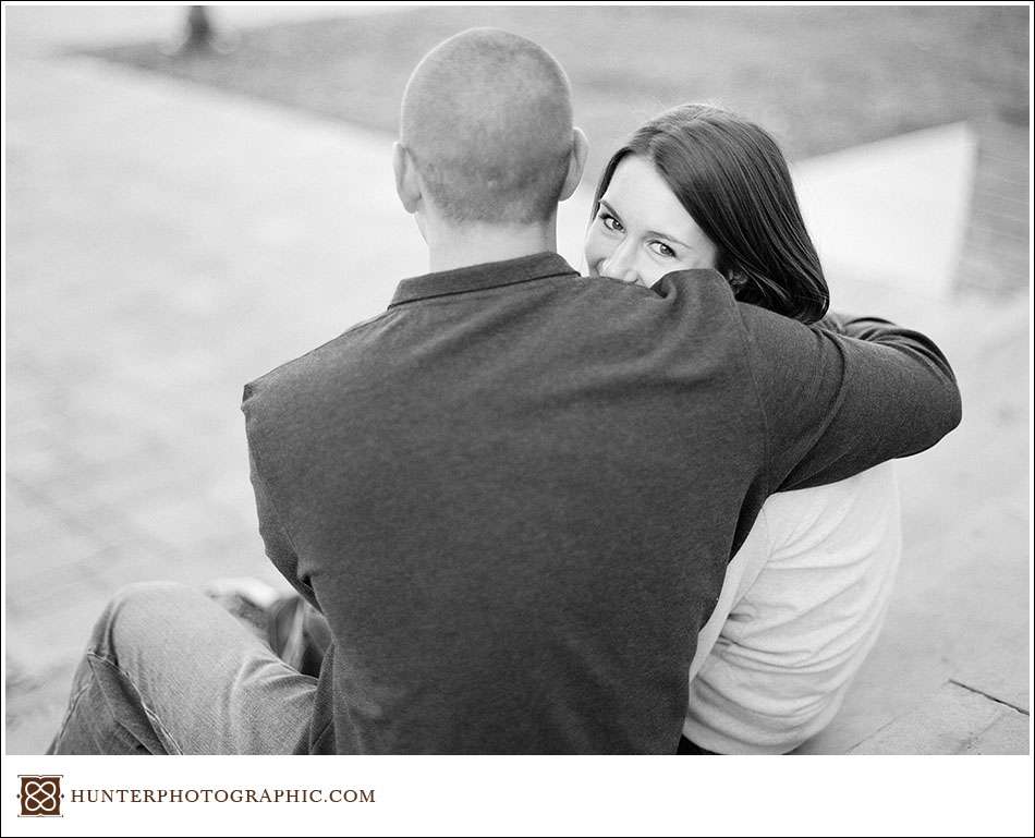 Film engagement session at Baldwin-Wallace University featuring Samantha and Scott