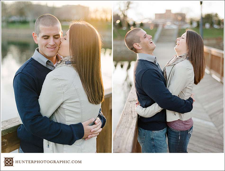 Film engagement session at Baldwin-Wallace University featuring Samantha and Scott