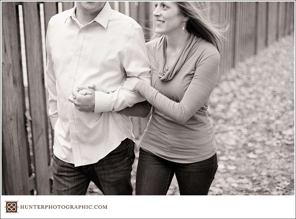 Wild weather engagement session in Cleveland with Vanessa and Ryan