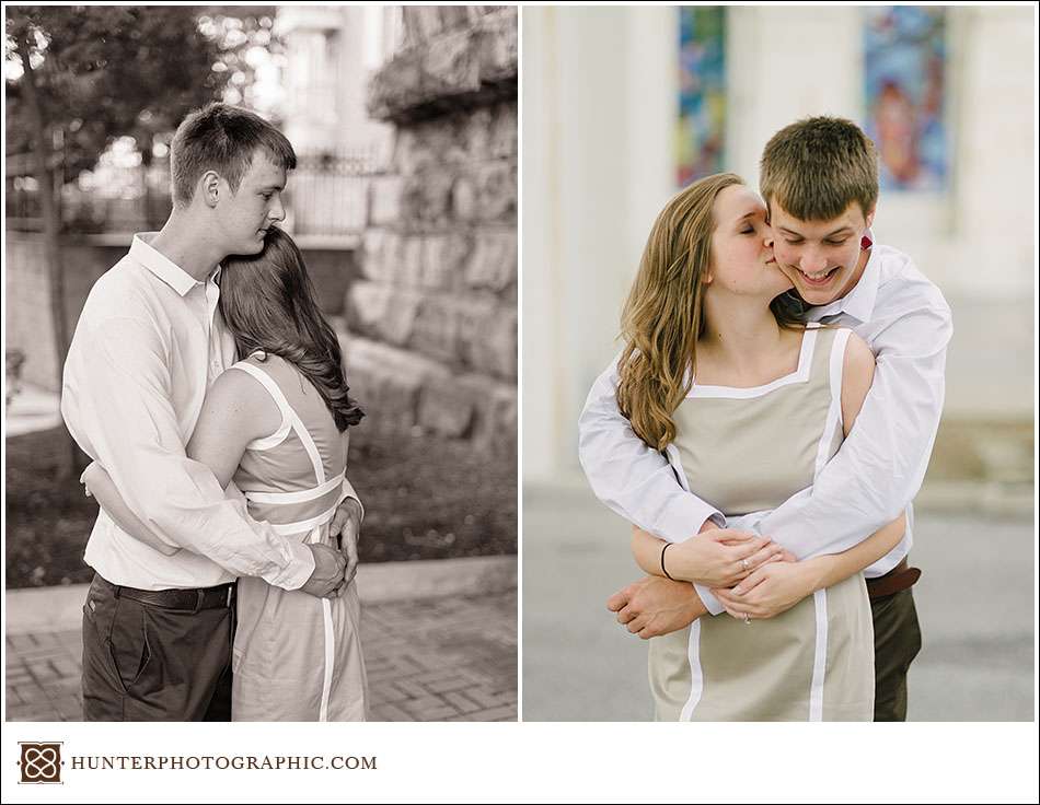 Beach engagement session in Lorain, Ohio featuring Kaye and Nathan