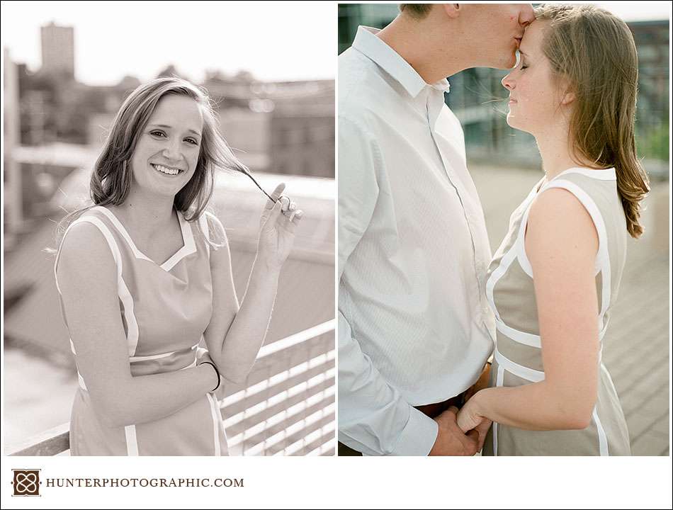 Beach engagement session in Lorain, Ohio featuring Kaye and Nathan