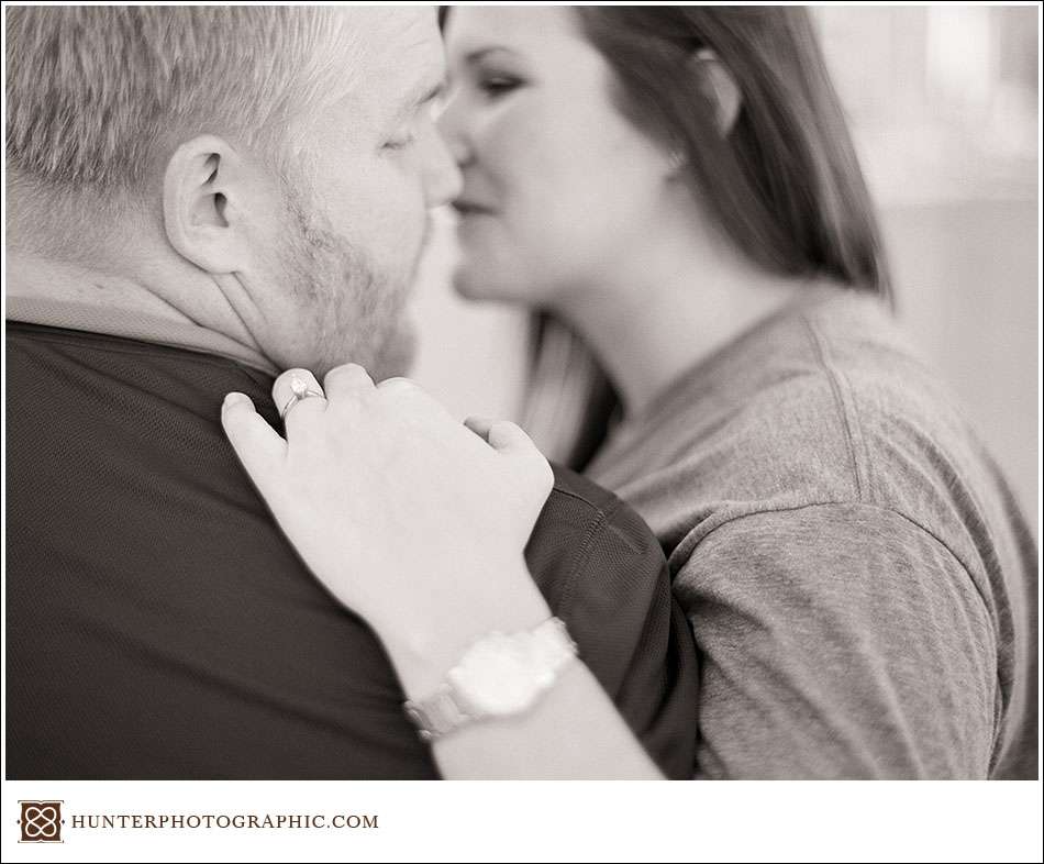 A sunkissed film engagement session in downtown Cleveland with Torri and Lucas